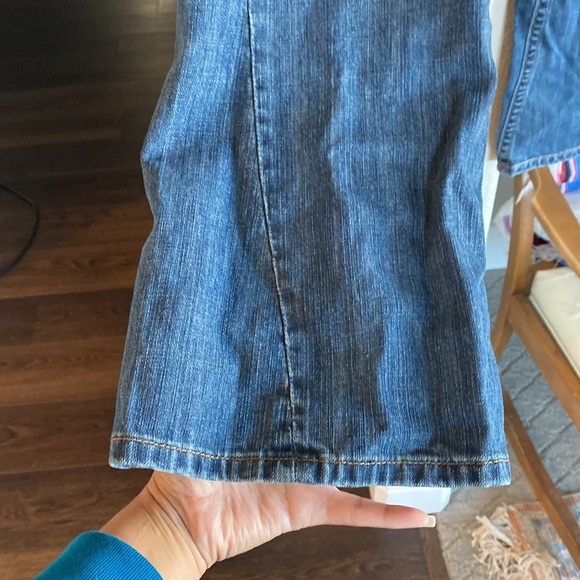 Yag Denim flare Lowrise suede leather accents bohemian Gypsy hippie cottagecore - Picture 7 of 11